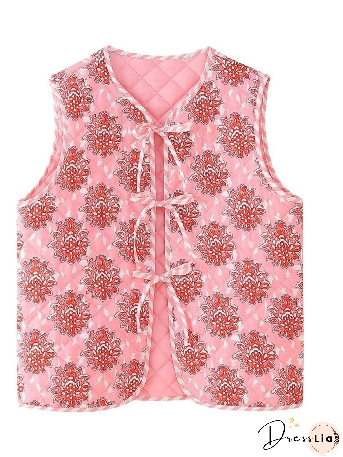 Tied Sleeveless Vest Coat