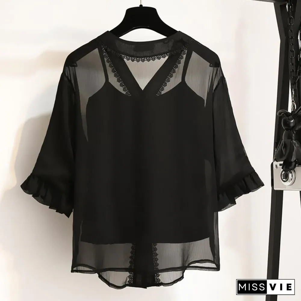 Elegant Chiffon Three-Piece Set P11346