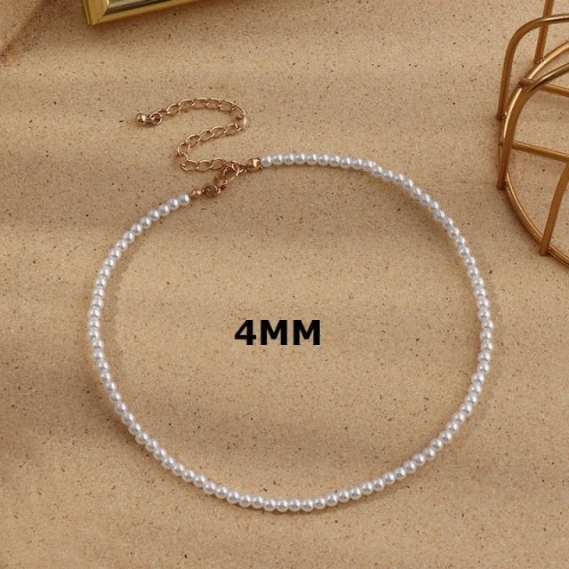 YOY-Vintage Imitation Pearl Choker Necklaces