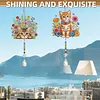 2Pcs Diamond Painting Acrylic Double Sided Cat Wind Chime Suncatcher with Crystal Hanging Pendant