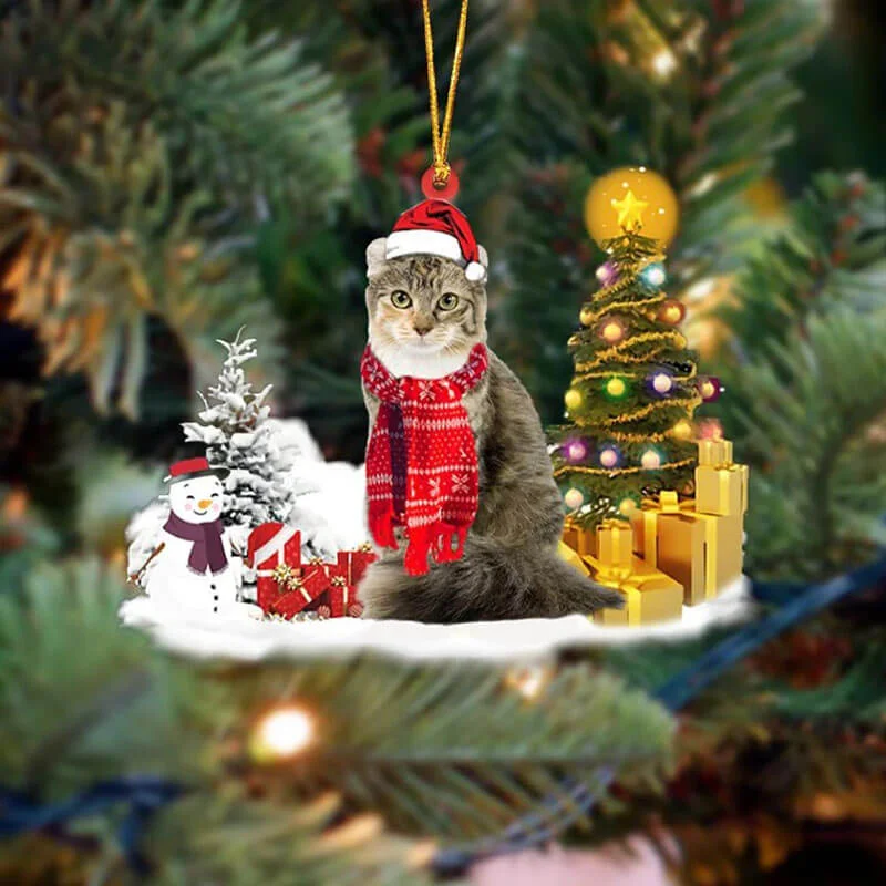 VigorDaily American Curl Cat Christmas Ornament SM148