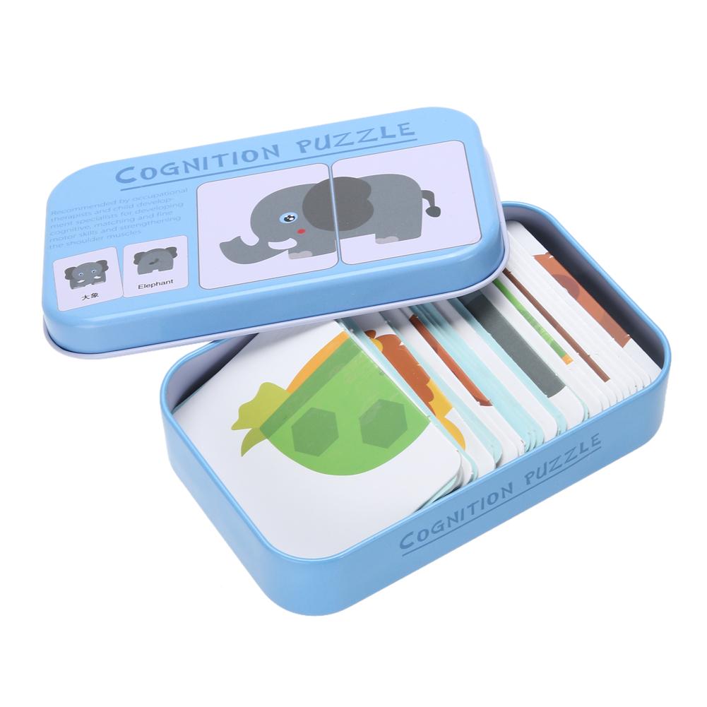 

Baby Kids Child Iron Box Cards Matching Game Educational Toy, 501 Original