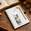 3Pcs DIY Pearl Painting Butterfly Flowers Bookmark with Butterfly Pendant Home Office Supplies Gift for Book Lovers