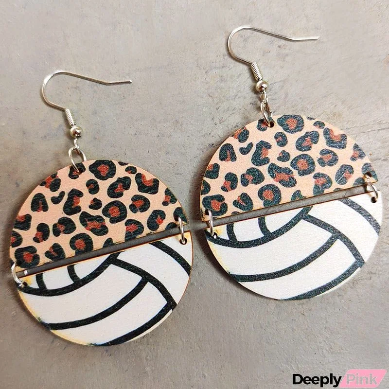 Round Shape Wooden Dangle Earrings