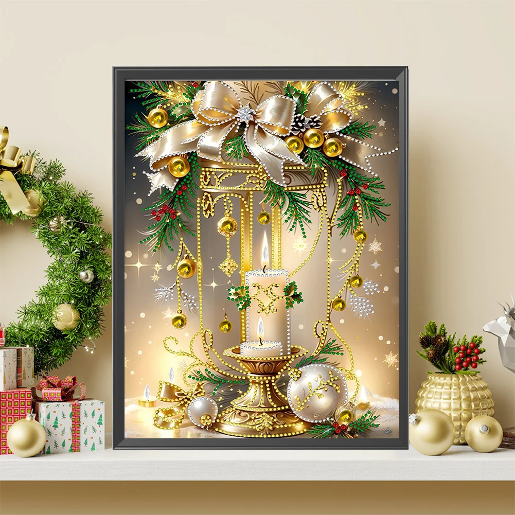 Diamond Painting - Partial Special Shaped Drill - Christmas Candle(Canvas|30*40cm)