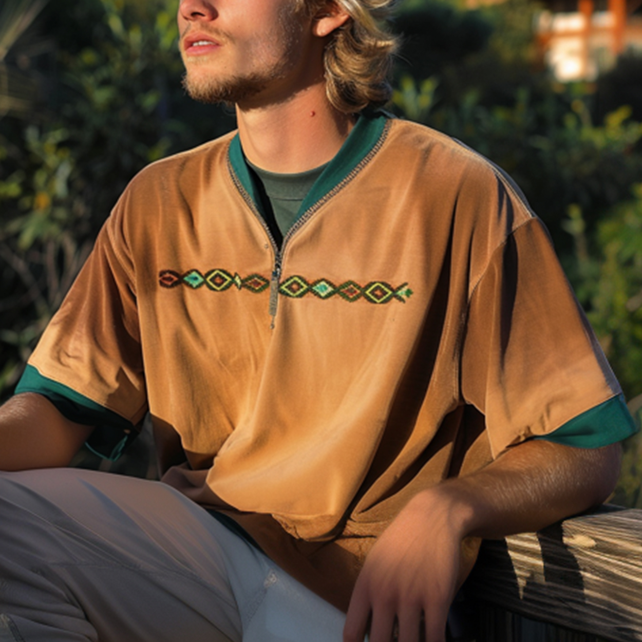 Unisex Vintage Aztec Polo Shirt / [blueesa] /