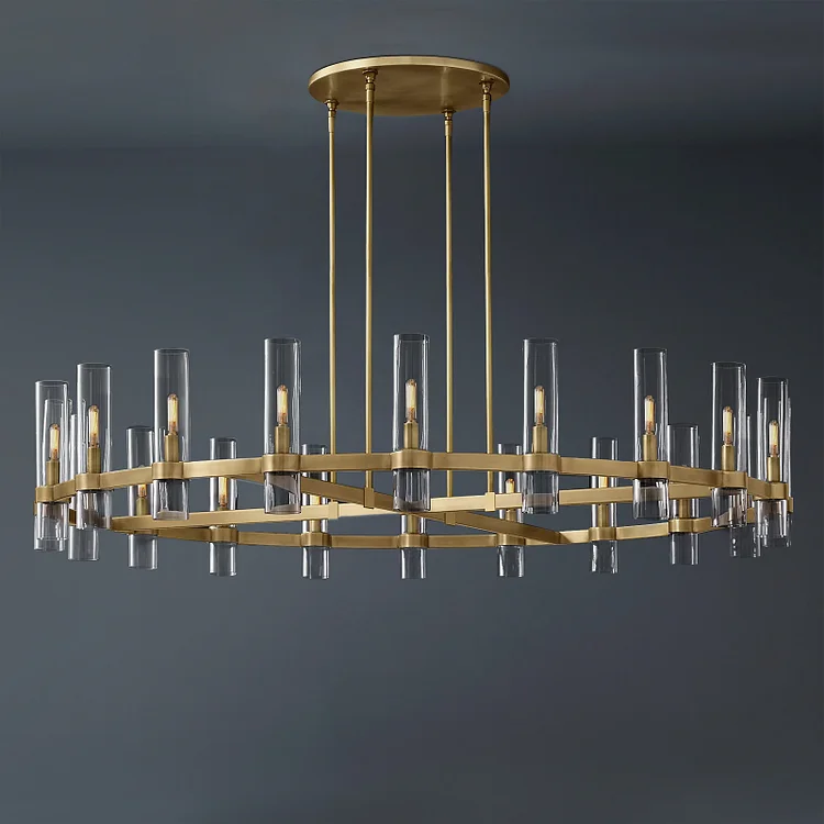 Glass Shaded Ravelle Modern Round Chandelier 60" Vjlight