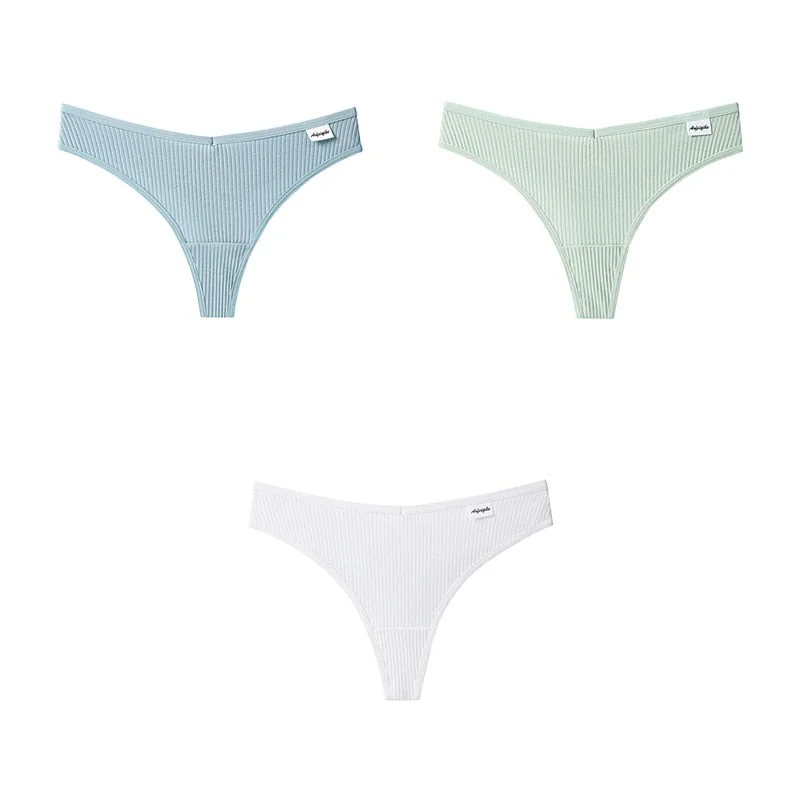 3pcs Women Cotton Panties Sexy Sports Underwear For Woman Lady T-back Female Thongs Cotton Lingerie Woman Intimates New BANNIROU