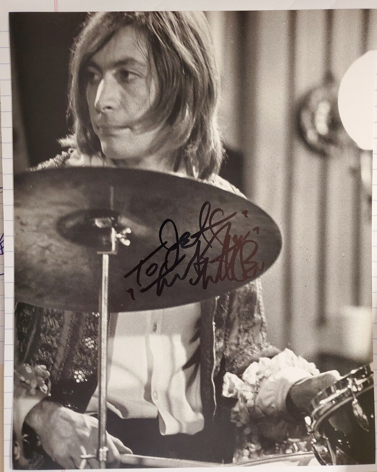 CHARLIE WATTS THE ROLLING STONES SIGNED 8X10 Photo Poster painting TO JEFF