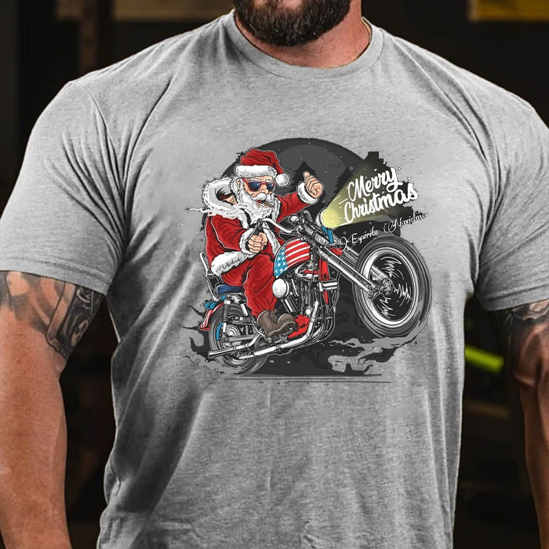 Santa Claus on Motorcycle T-Shirt ctolen
