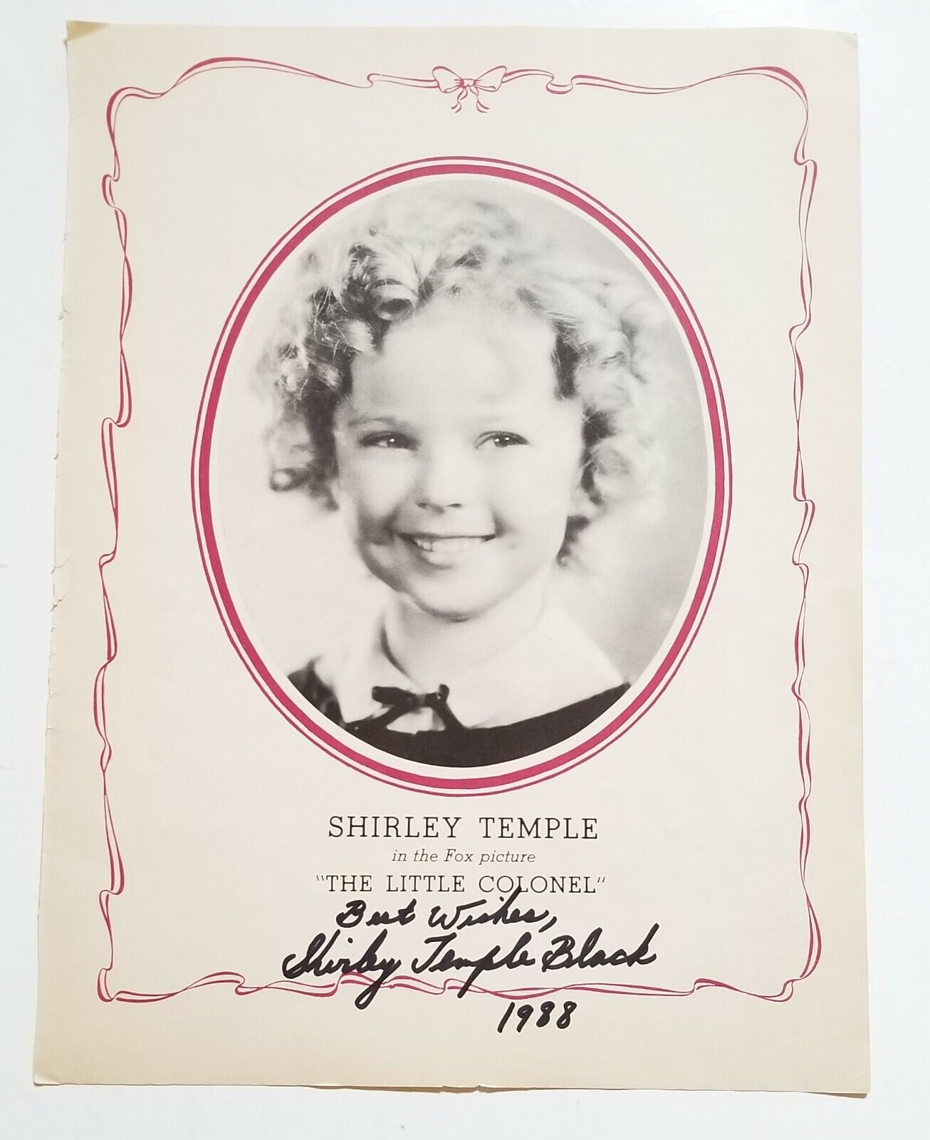 Shirley Temple Black REAL SIGNED Little Colonel Sheet Music JSA COA Autographed