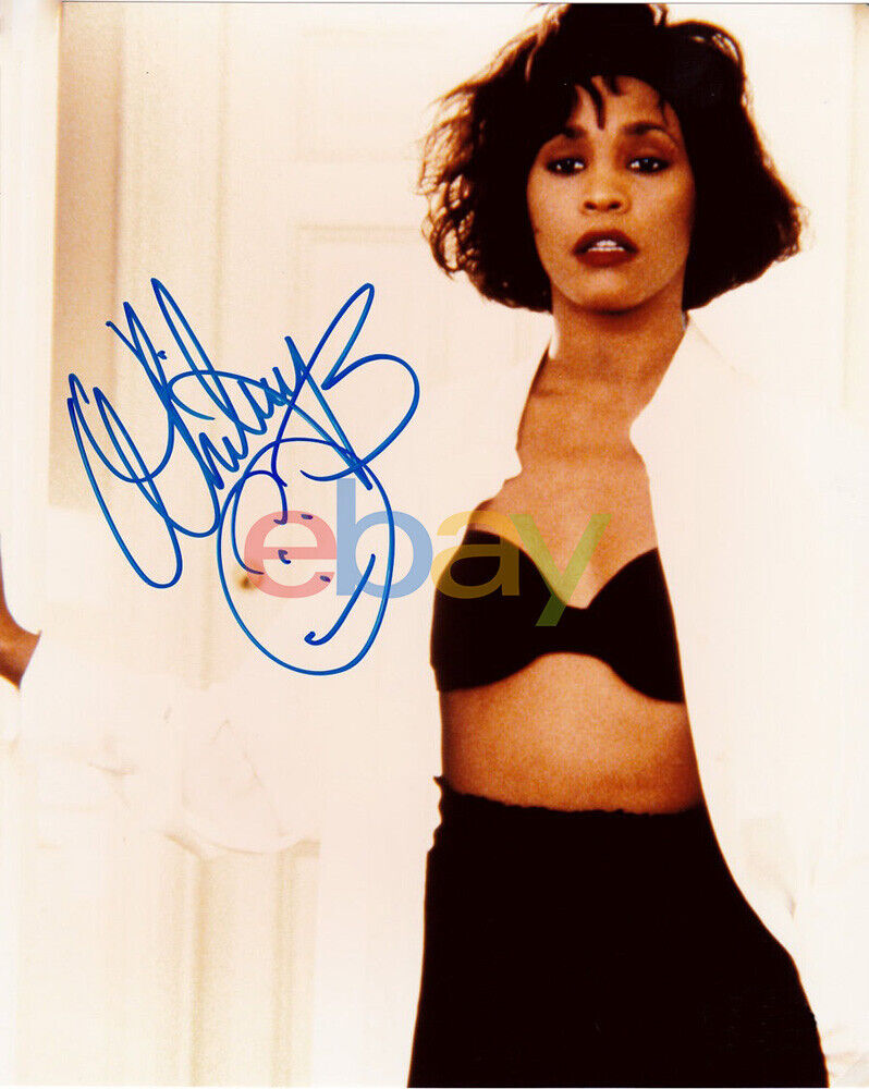 Whitney Houston Autographed 8x10 Photo Poster painting reprint