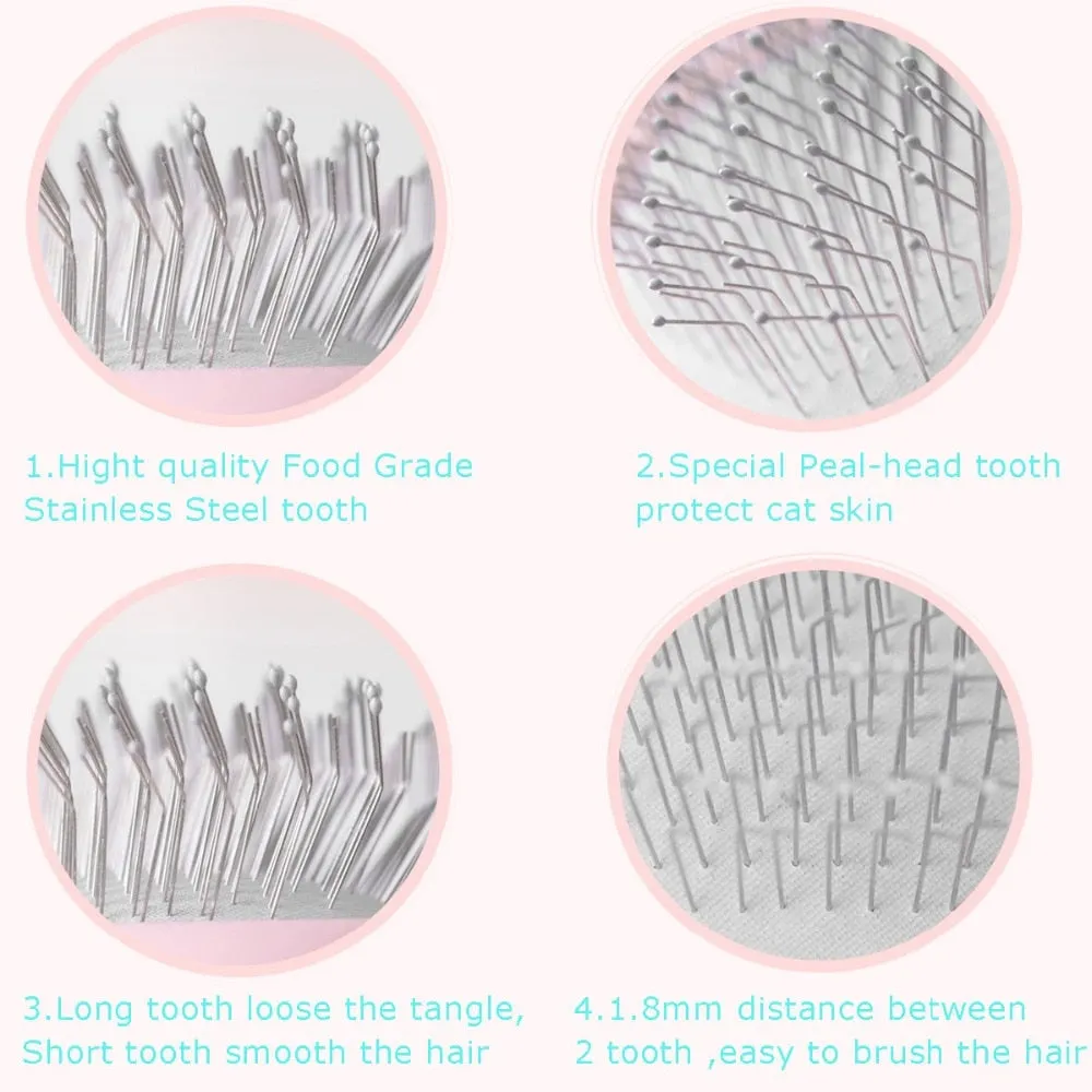 Nice Cats Grooming Tool Stainless Steel Shedding Brush Pet Hair Remover