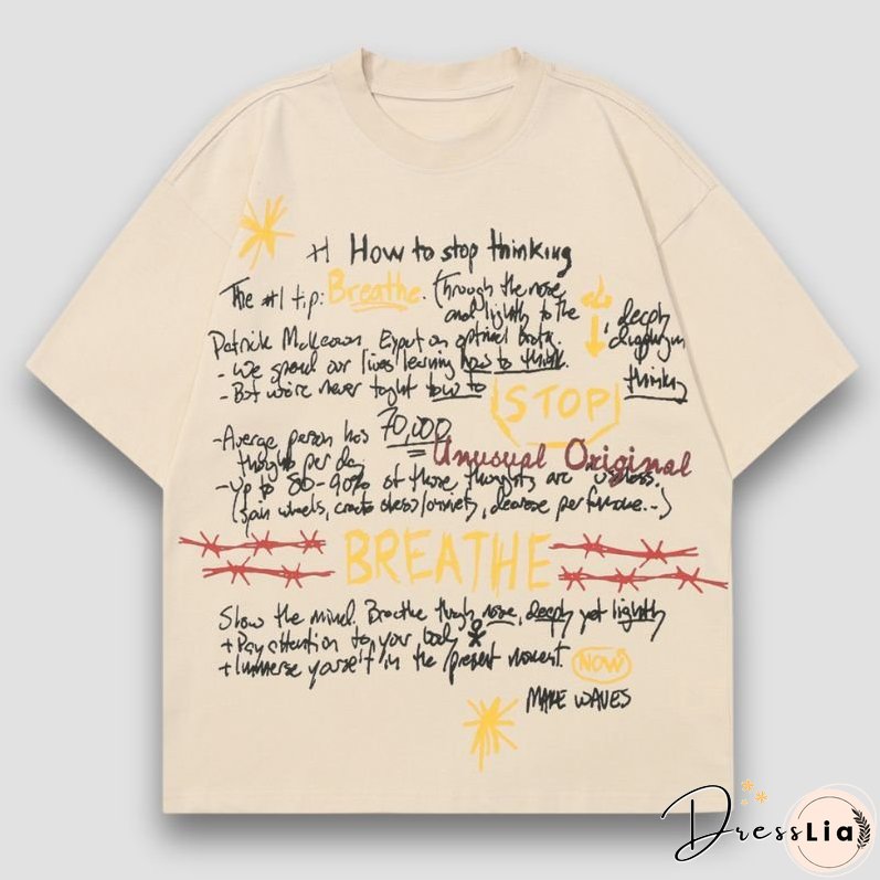 Casual Letter Print Tees