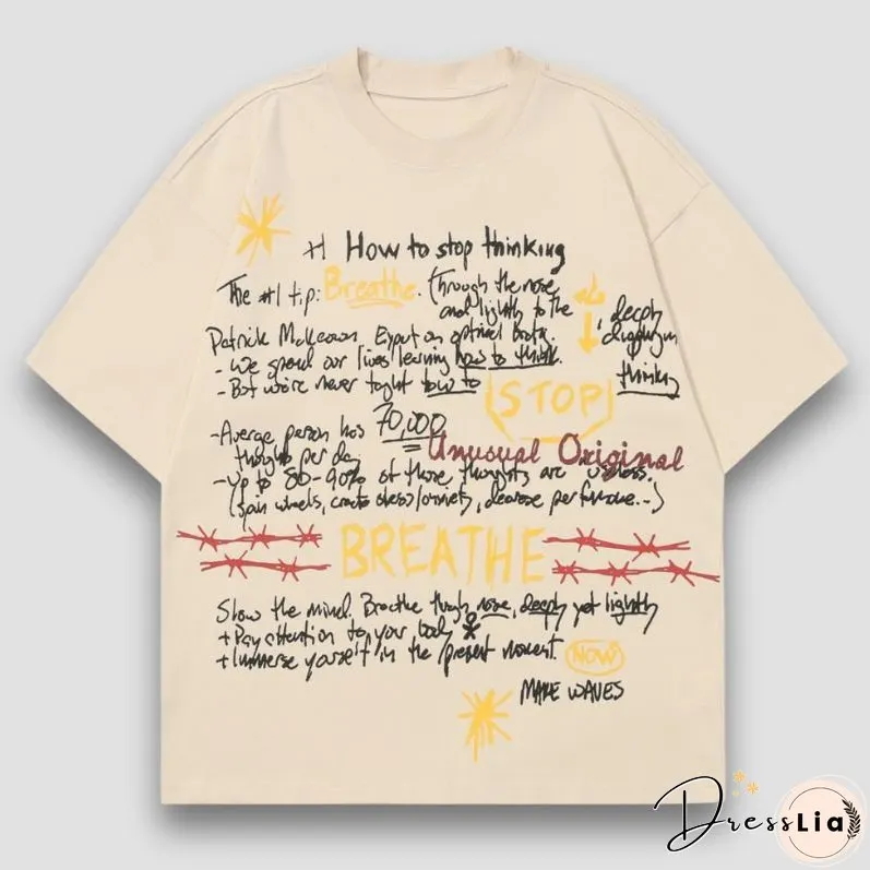Casual Letter Print Tees