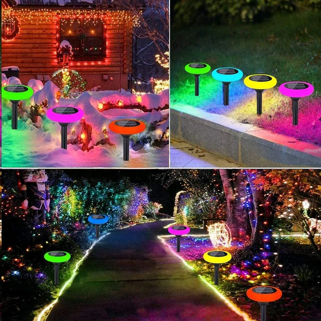 4pcs Solar Garden Colorful Lawn Lights
