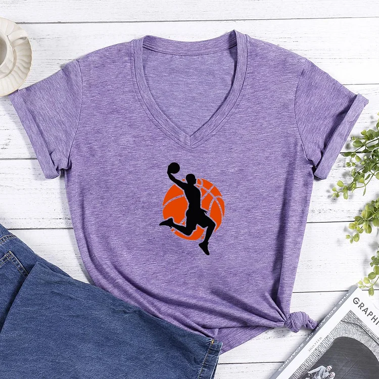 basketball V-neck T Shirt