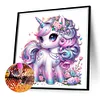 Diamond Painting -DIY Full Square Drill Black White Unicorn(35x35cm)