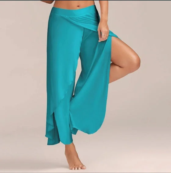 Uveng Waist Sports Fitness Yoga Wide Leg Color Pants