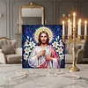 uk.everydayedeals DIY Pearl Painting With Frame - Handmade Self-Adhesive Pearls - Jesus(25*25cm)