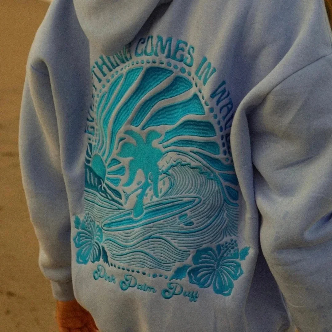 Original Pink Palm Puff Hoodie