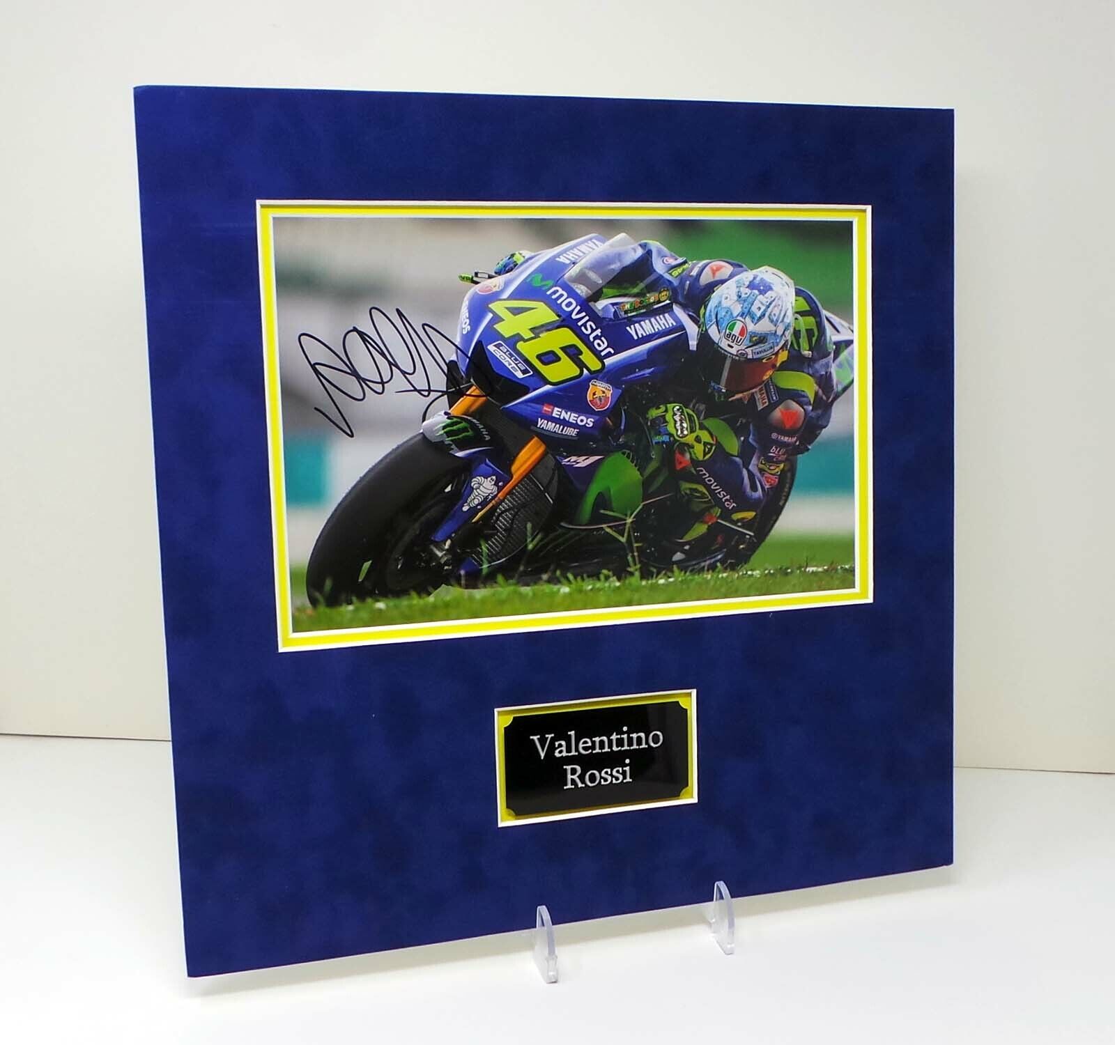 Valentino ROSSI Signed Mounted 12x8 Yamaha MotoGP Photo Poster painting Display AFTAL RD COA