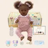Silicone Realistic Newborn Caramel Skin Black Baby Girl Dolls 22 Inch For Gift 