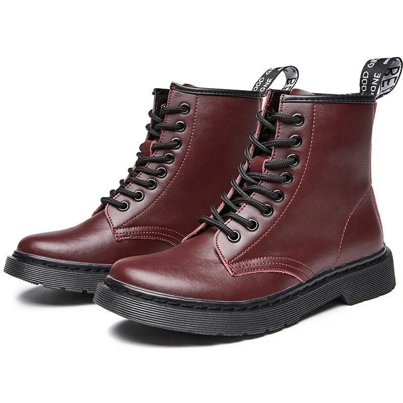 Women Boots Soft Leather Shoes Woman White Ankle Boots Motorcycle Boots Female Autumn Winter Shoes Punk Botas Mujer 2020 Spring