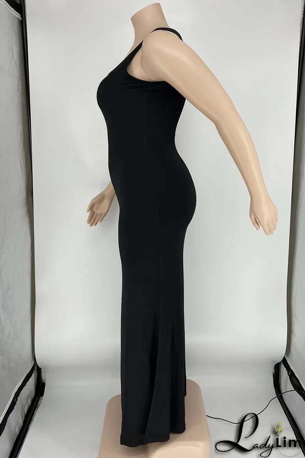 Purple Sexy Casual Plus Size Solid Basic U Neck Vest Dress