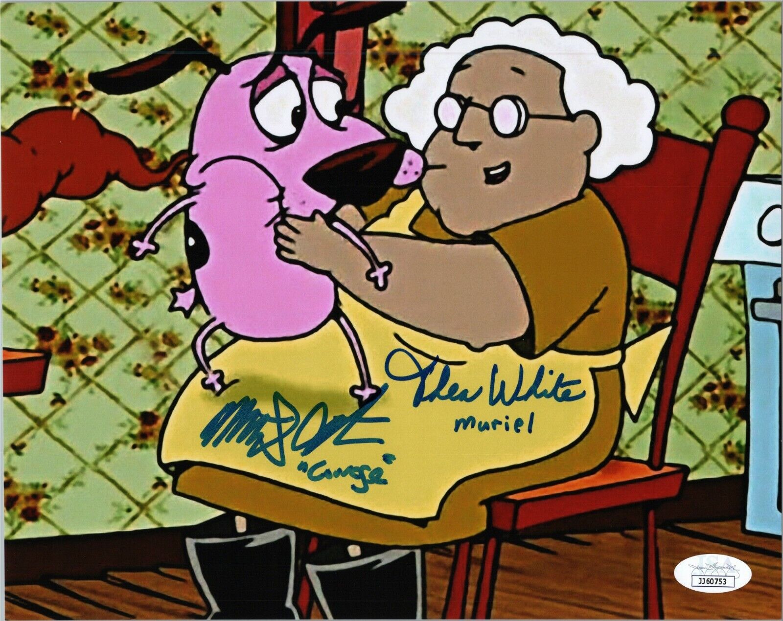 MARTY GRABSTEIN & THEA WHITE Hand-Signed COURAGE COWARDLY DOG 8x10 Photo Poster painting JSA COA