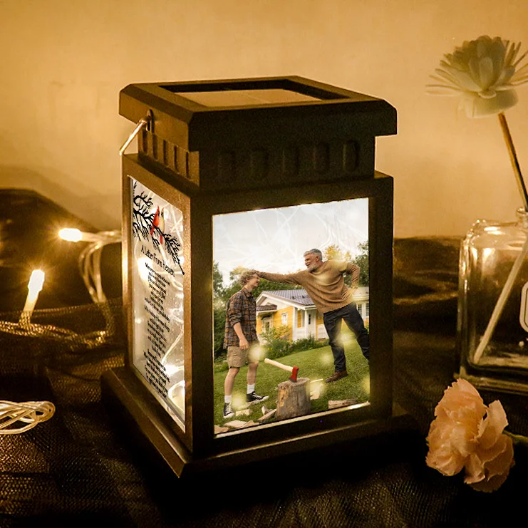 Personalized Photo Lantern Lamp Cardinals Memorial Sympathy gift