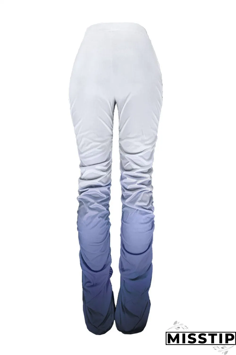 GradientYellow Fashion Casual Gradient Printed Trousers