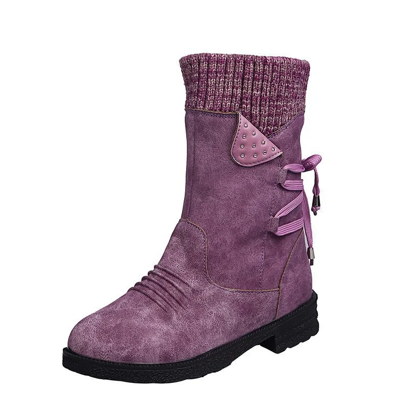 Breakj Breakj 2023 Autumn And Winter New Comfortable Low-Heeling Square And Round Head 43 Large Size Mid-Size Women's Boots