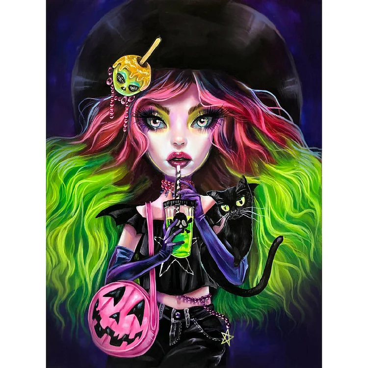 Girl 30*40CM (Canvas) Full Round Drill Diamond Painting gbfke