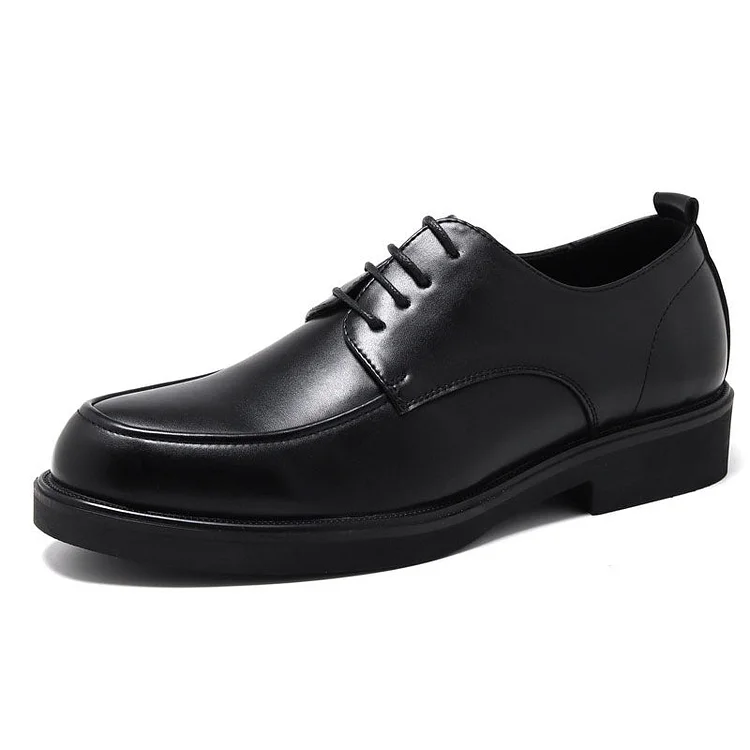 PU Leather Lace Up Flat Low Top Formal Dress Shoes