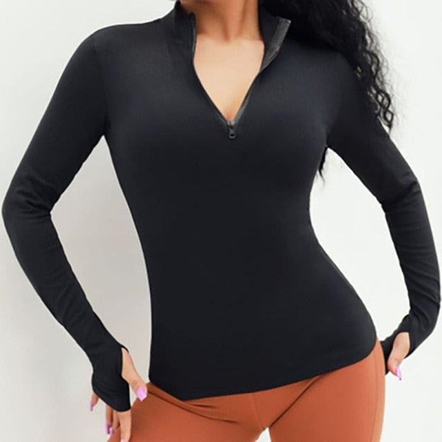 Long Sleeve Yoga Shirts Sport Top Fitness Yoga Top Gym Top Sports Wear For Women Push Up Running Full Sleeve Clothes - BlackFridayBuys