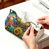 (24cm)Diamond Art Tissue Box Cover DIY PU Desktop(Flowers and Butterflies)