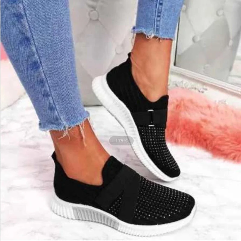 2021 Women Shoes Platform Women Sneakers Summer Mesh Comfy Sock Shoes Soft Rubber Sole Slip-On Hot Flat Woman Vulcanize Shoes