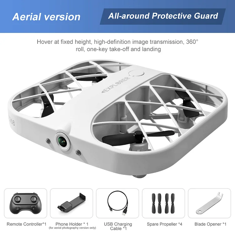 ToyTime 2.4GHZ Mini Helicopter UFO RC Drone Anti-collision Drones 4K HD Camera 360 Degree Tumbling RTR Drone Toys For Children