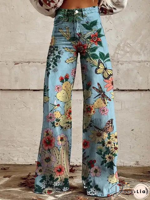 Skinny colorful flowered Loose Pant