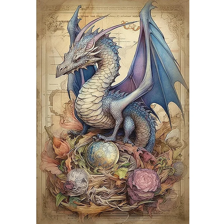 【Huacan Brand】Retro Poster Dragon 16CT Stamped Cross Stitch 40*60CM