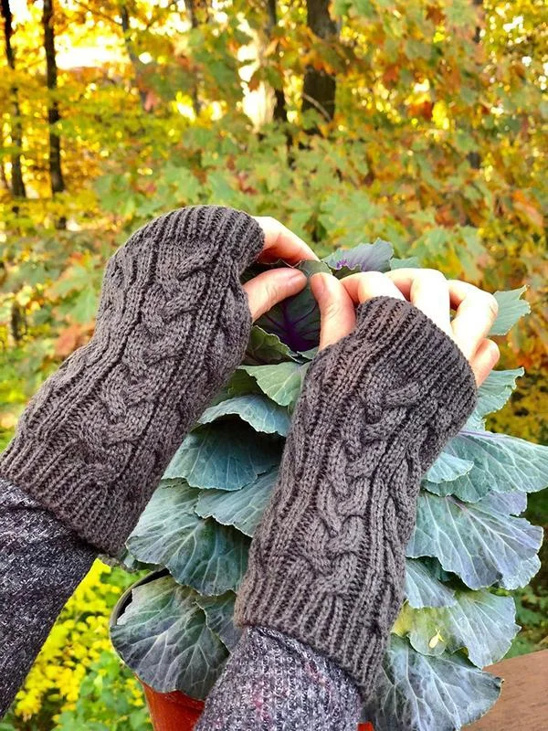Ladies Winter Twist Short Glove Arm Cover-Mayoulove