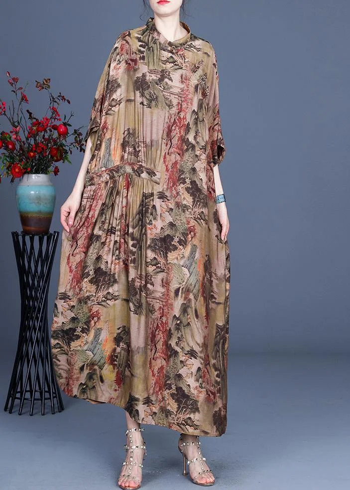 2021  And Summer Landscape Print Dress