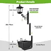 2 In 1 Outdoor Flower Pots Light with Planter Solar Lamp Post Light Freestanding Planters Lamp IP54 Waterproof Decorative Solar Lamp for Terrace Front Pedestrian Hall Decor