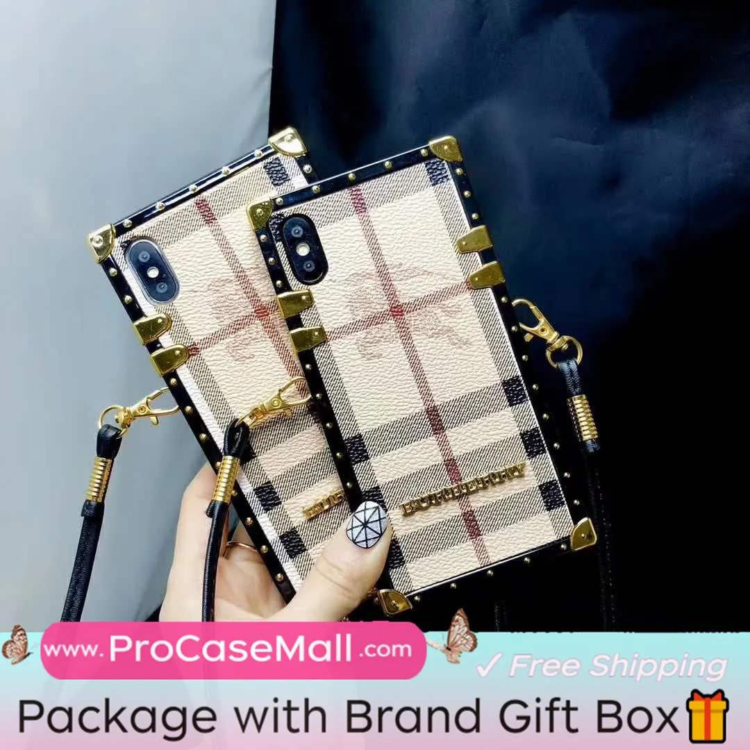 Classic Burberry Signature Canvas Leather Apple iPhone Case Samsung Galaxy Crossbody