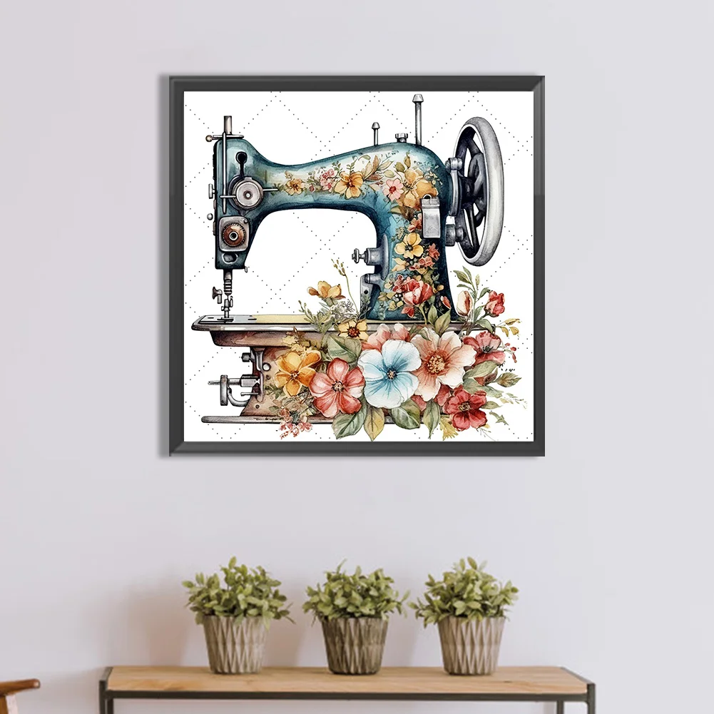 Diamond Painting - Full Round Drill - Sewing Machine(30*30cm)