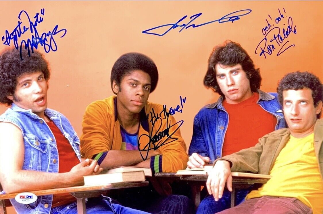 Welcome Back Kotter Cast Signed 11x17 Photo Poster painting John Travolta + 3 PSA AB10351