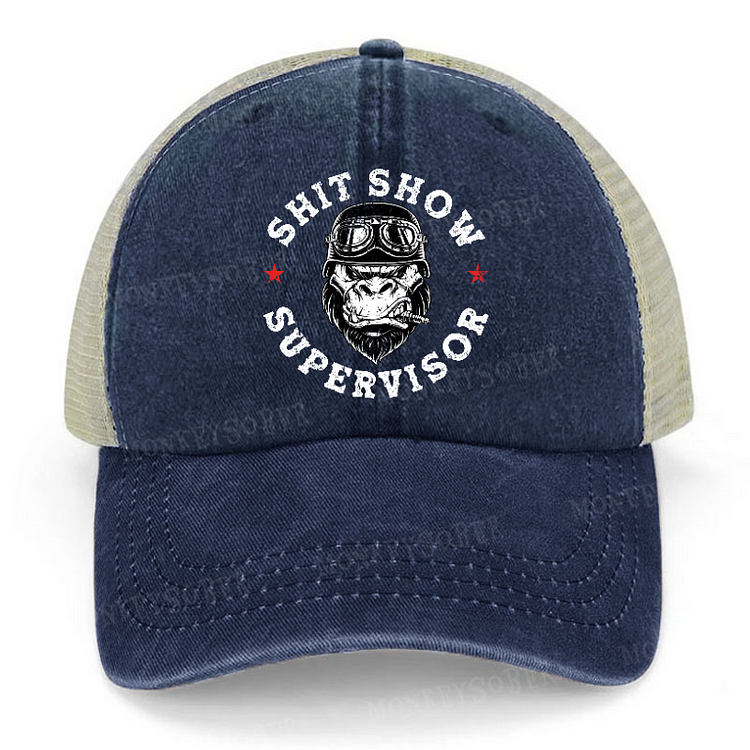 Shit Show Supervisor Funny Monkey Trucker Cap