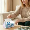 Blue Flowers Butterfly DIY PULeather Diamond Painting Tissue Box for Adults Beginners Gem Art Painting Napkin Holder for Living Room Bedroom Bathroom Table Decor