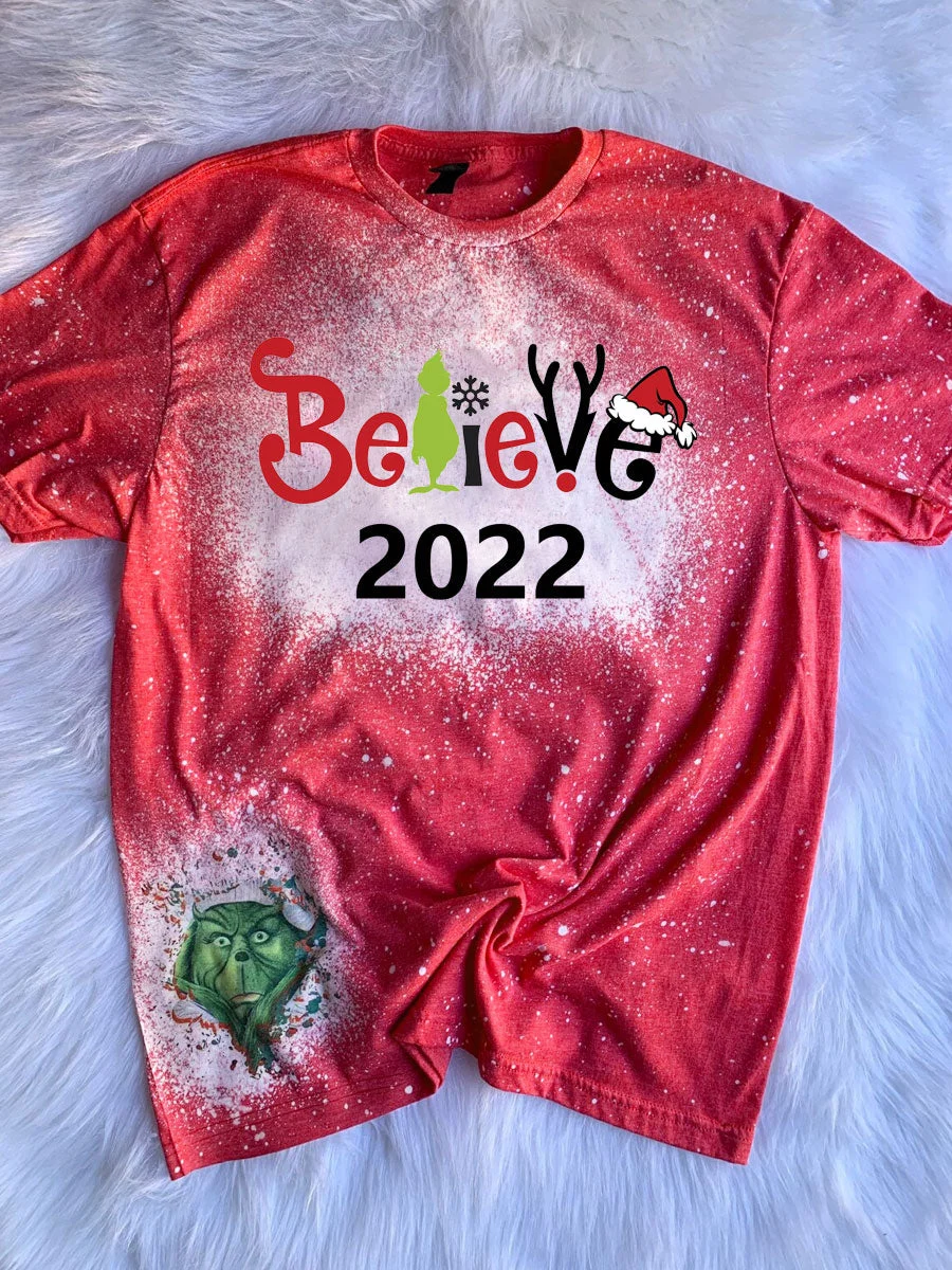 Believe 2022 Christmas Tie Dye T-shirt